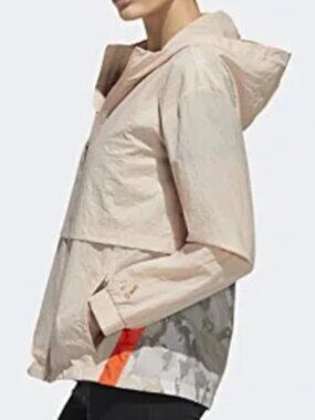 Adidas x Zoe Saldana Hooded Windbreaker Jacket, Full Zip - Womens Medium